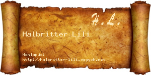 Halbritter Lili névjegykártya